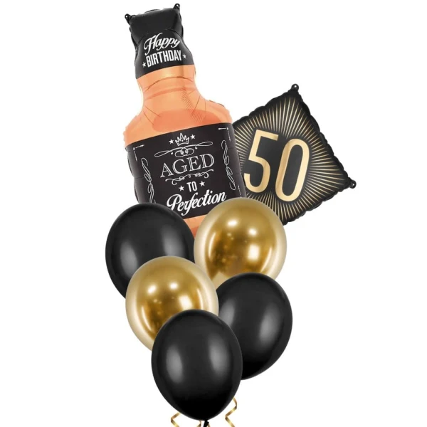 Zestaw balonów butelka whisky 50 urodziny