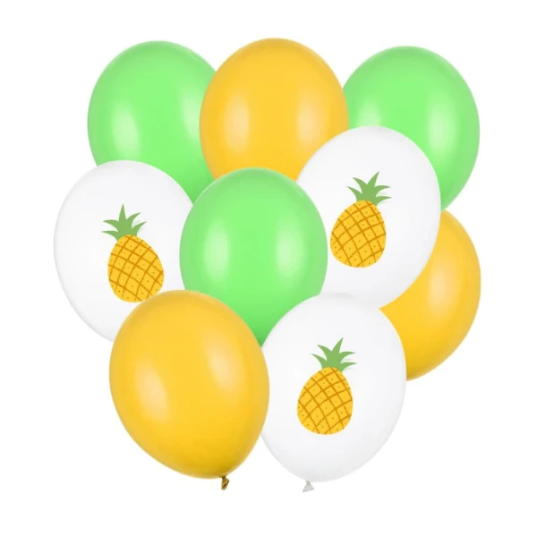Zestaw balonów hawajskich ananas, zielono-żółty