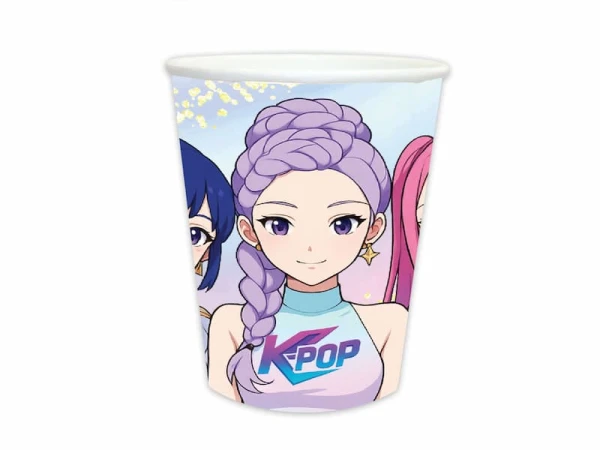 Kubeczki papierowe K-POP Demon Hunters Dziewczyny, 6 szt.