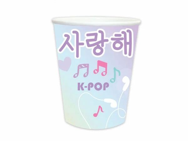 Kubeczki papierowe K-POP nutki, 6 szt.