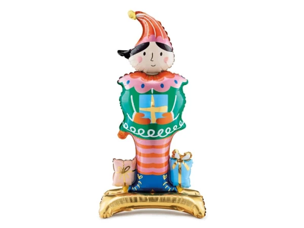 Balon foliowy stojący świąteczny Elf z prezentami, 46x88 cm