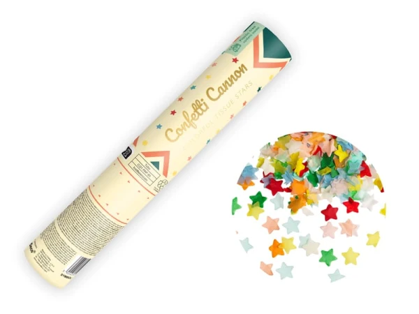 Tuba z konfetti kolorowe Cyrk, 20 cm