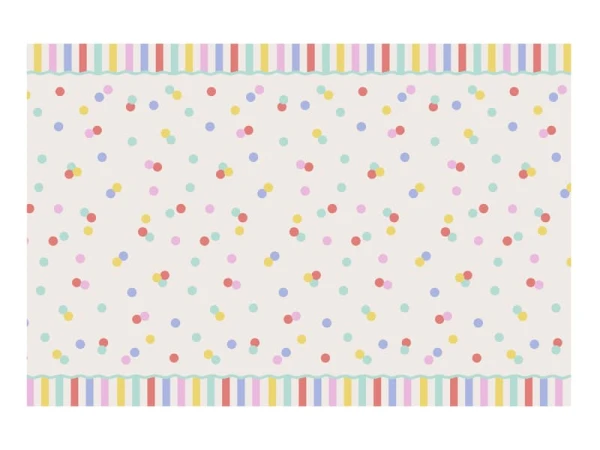 Obrus papierowy Kolorowe Kropki Konfetti, 120x180 cm