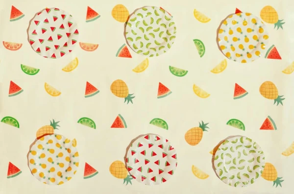 Obrus papierowy Owoce, 120x180 cm