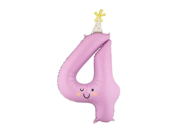 Balon foliowy urodzinowy cyfra 4 fioletowy lawendowy, 86 cm
