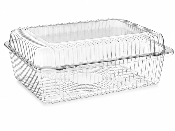 Pojemnik plastikowy na ciasto z wieczkiem przeźroczysty K-80N 26,5x21x10 cm, 1 szt.