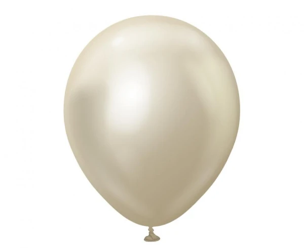 Balony metaliczne Kalisan Mirror White Gold jasne złote, 30 cm 50 szt.