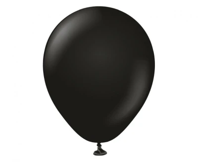 Balony pastelowe Kalisan Standard Black czarne, 12 cm 3 szt.