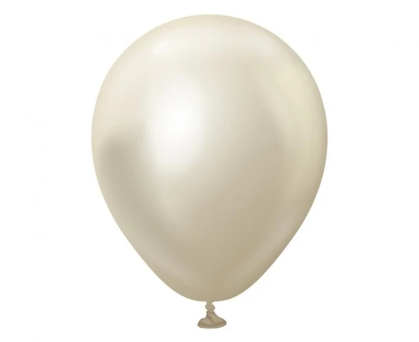 Balony metaliczne Kalisan Mirror White Gold jasne złote, 12 cm 100 szt.