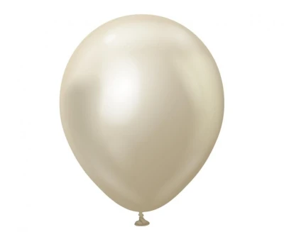 Balony metaliczne Kalisan Mirror White Gold jasne złote, 45 cm 1 szt.