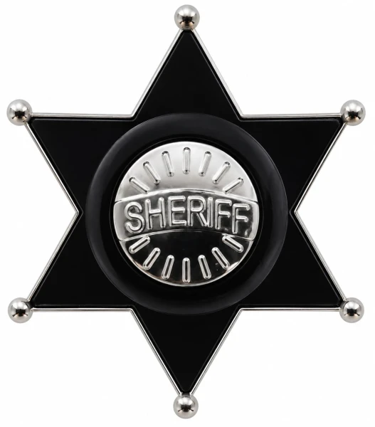 Gwiazda szeryfa Szeryf odznaka czarno srebrna