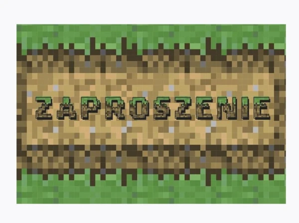 Zaproszenia urodzinowe Piksele, 10 szt.