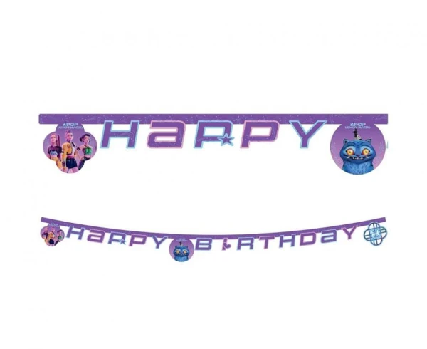Baner Happy Birthday K-Pop Demon Hunters, 200 cm