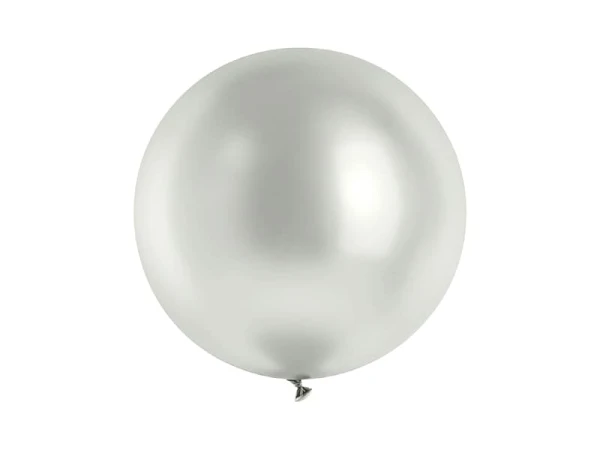 Balony metaliczne glossy srebrne, 60 cm 1 szt.