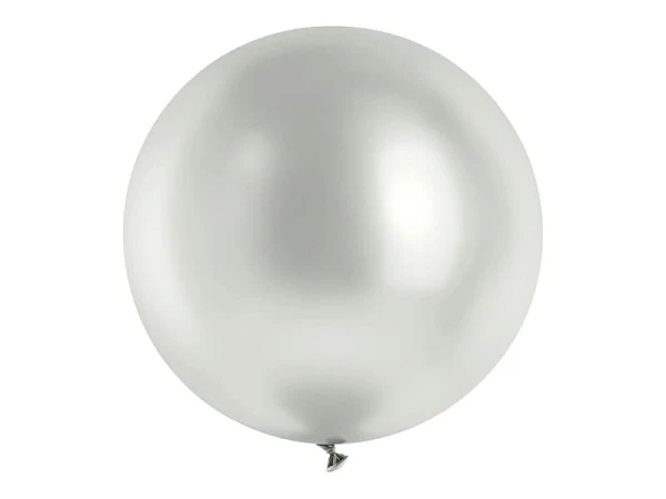 Balony metaliczne glossy srebrne, 100 cm 1 szt.