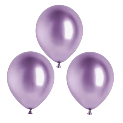 Balony metaliczne glossy fioletowe, 12 cm 3 szt.