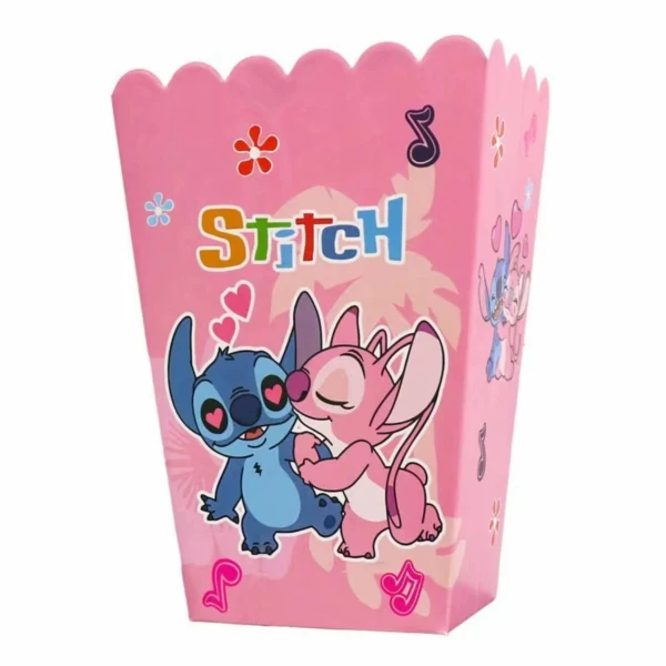 Pudełka na przekąski chipsy popcorn Stitch & Angel, 6 szt.