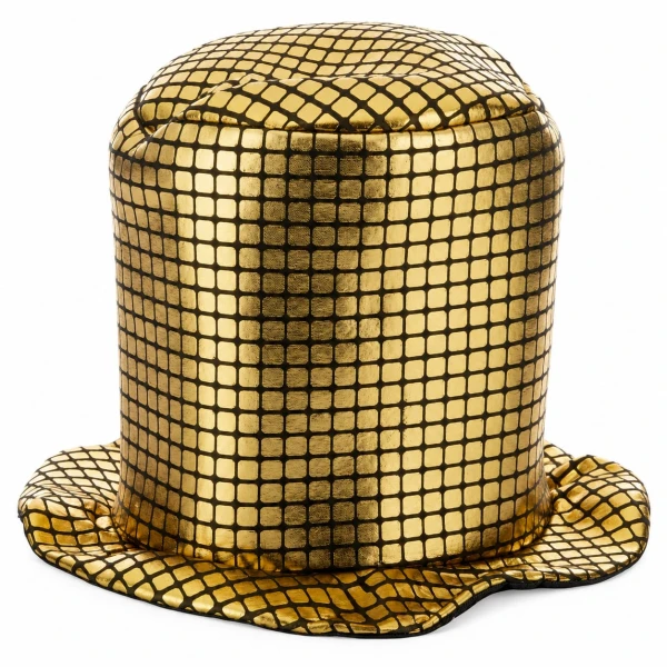 Kapelusz cylinder złoty disco