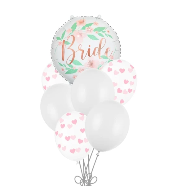 Zestaw balonów Bride to Be wieczór panieński serca kwiaty