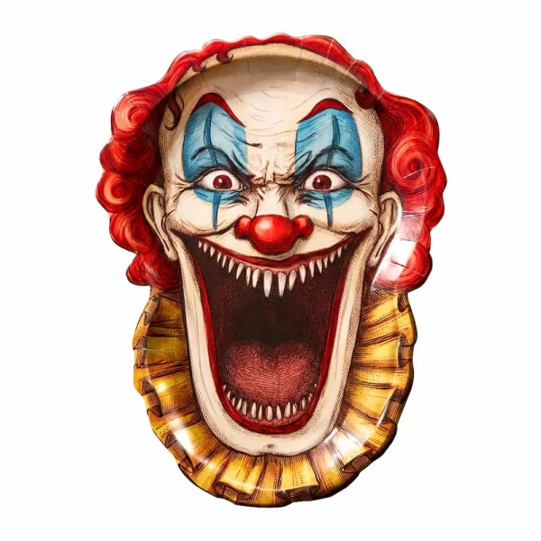 Talerzyki papierowe Freak Show Cyrk Halloween, 27,5x19 cm 6 szt.