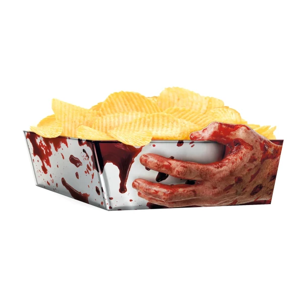Pudełka na przekąski popcorn chipsy Bloody Night Halloween, 3 szt.