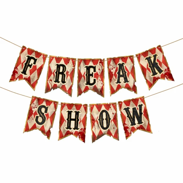 Baner Freak Show Cyrk Halloween, 120x17 cm
