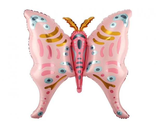 Balon foliowy Motyl różowo-złoty, 67x68cm