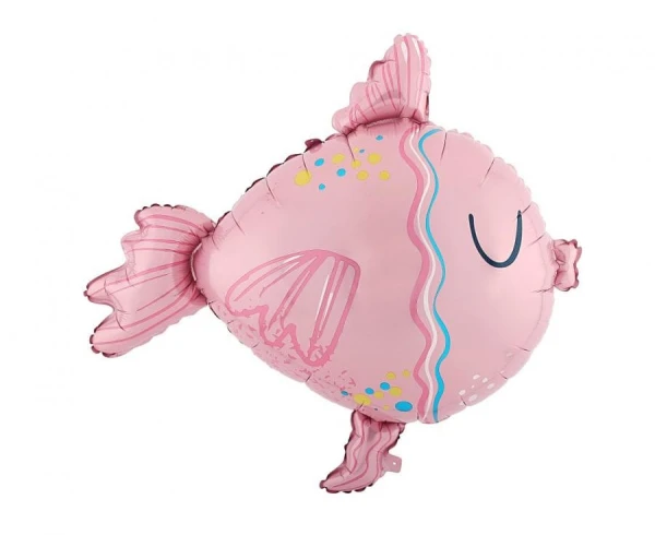 Balon foliowy Różowa Rybka, 60x57cm