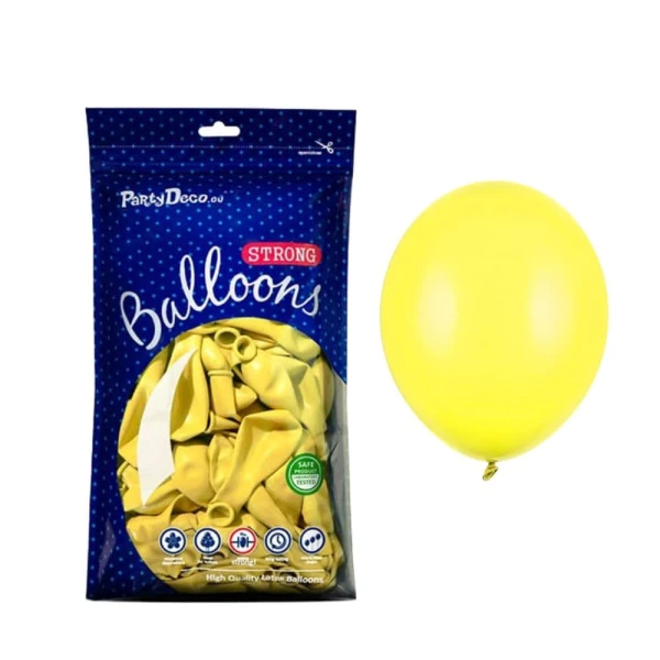 Balony pastelowe żółte Pastel Lemon Zest strong, 12 cm 100 szt.