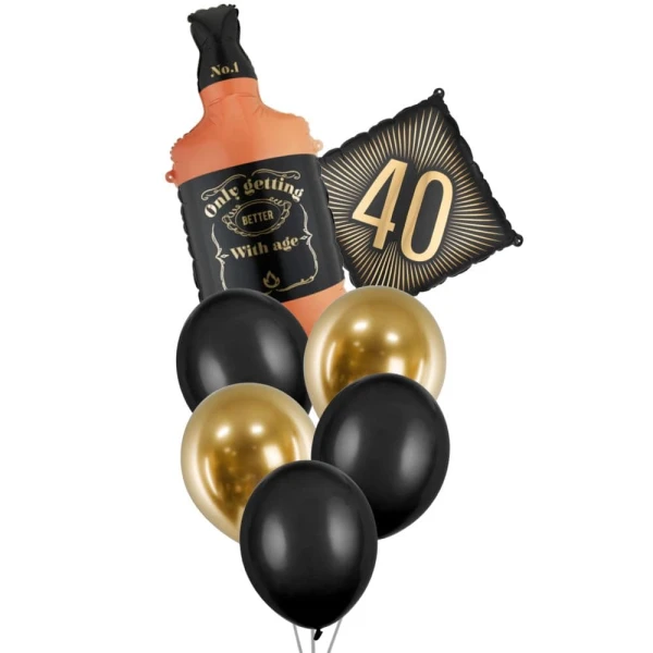 Zestaw balonów butelka whisky 40 urodziny