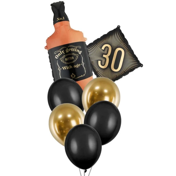 Zestaw balonów butelka whisky 30 urodziny