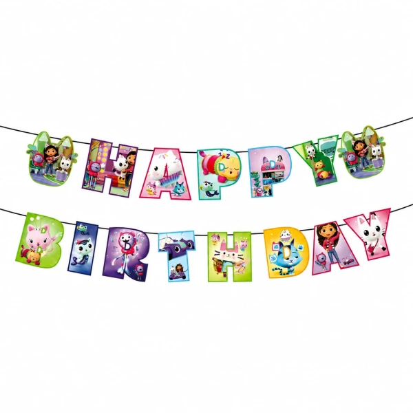 Baner Happy Birthday Koci Domek Gabi, 300 cm