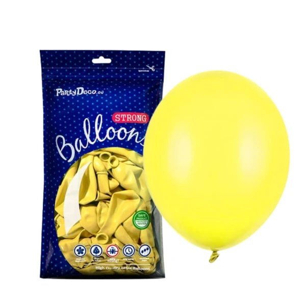 Balony pastelowe żółte Pastel Lemon Zest strong, 27 cm 100 szt.