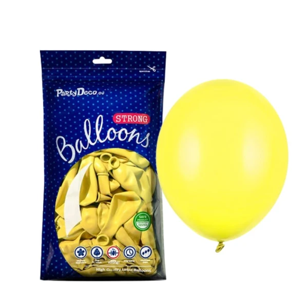 Balony pastelowe żółte Pastel Lemon Zest strong, 23 cm 100 szt.