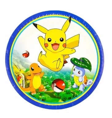 Talerzyki papierowe Pokemon, 18 cm 10 szt.