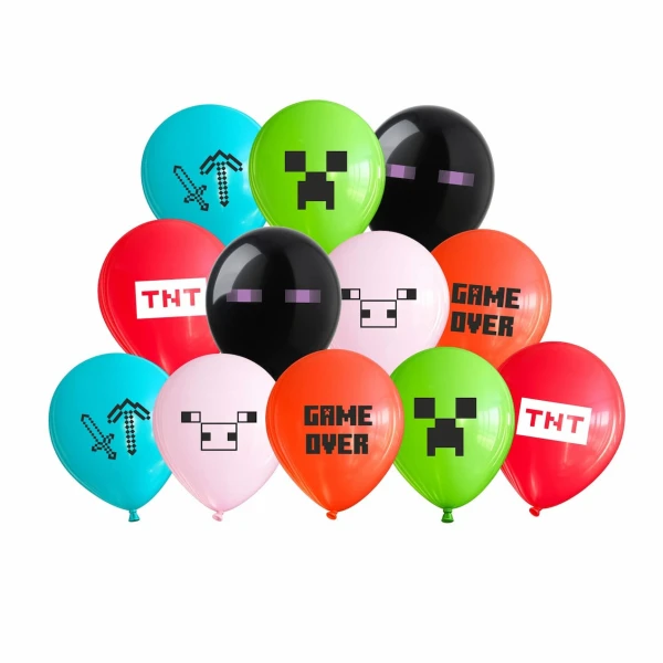 Balony lateksowe Minecraft wzory (6016), 12 szt.
