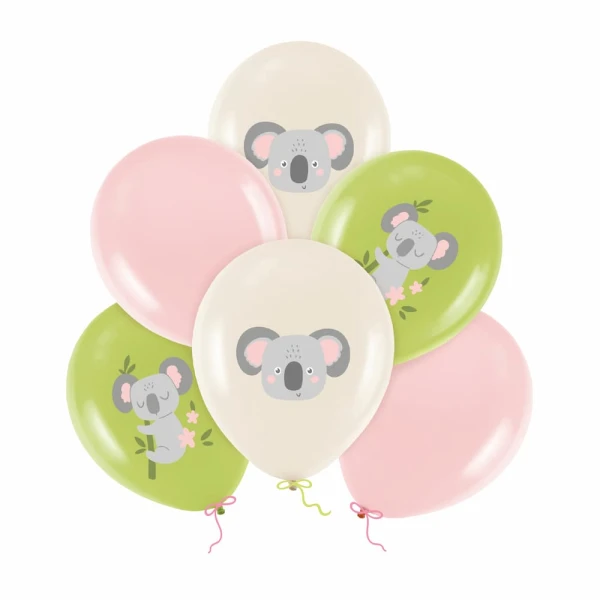 Balony lateksowe Koala safari, 30 cm 6 szt.