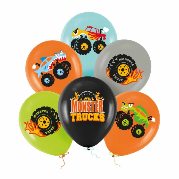 Balony lateksowe Monster Trucks, 30 cm 6 szt.