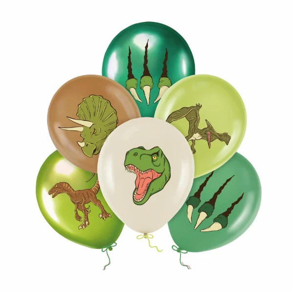 Balony lateksowe Dinozaury, 30 cm 6 szt.