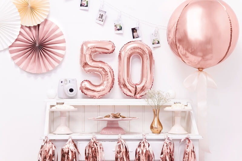 Balony na 50 gold rose