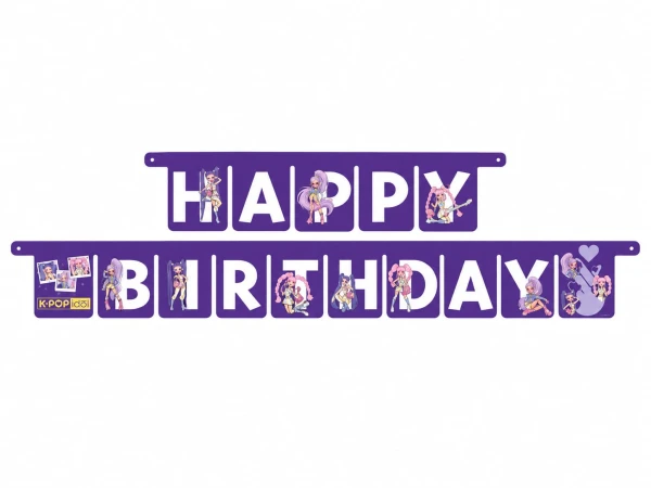 Baner Happy Birthday Kpop Idol Demon Hunters, 300 cm