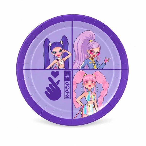 Talerzyki papierowe Kpop Idol Demon Hunters, 23 cm 8 szt.