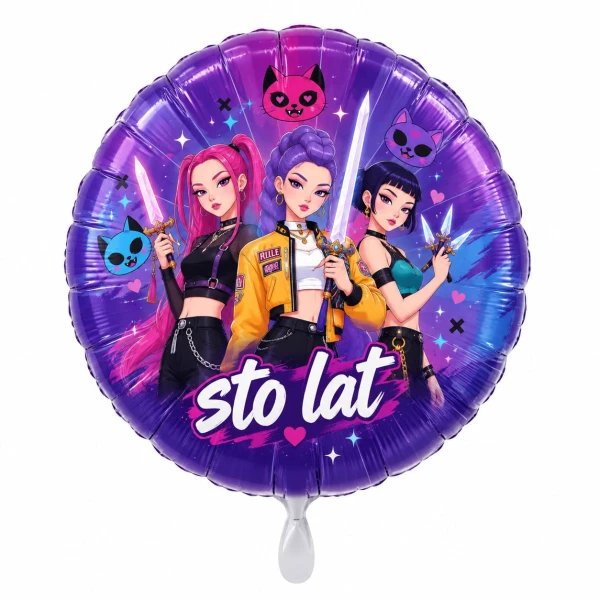 Balon foliowy Sto Lat Kpop Idol Demon Hunters, 43 cm