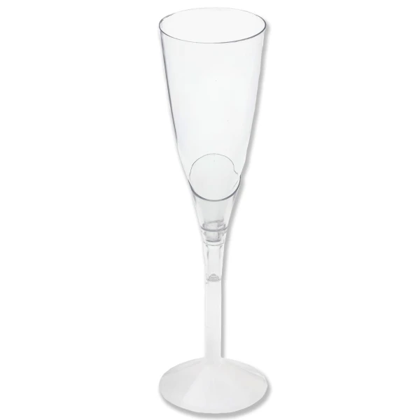 Kieliszki do szampana plastikowe eleganckie nóżka transparentna, 190 ml 6 szt.