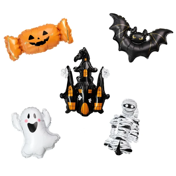 Balony foliowe do girland Halloween Spooky Friends, 5 szt.