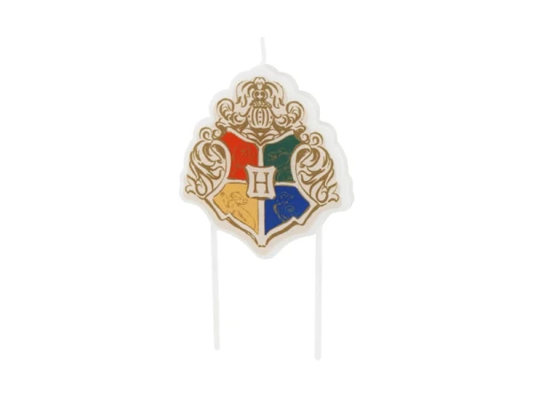 Świeczka urodzinowa na tort Harry Potter Herb Hogwartu beżowa
