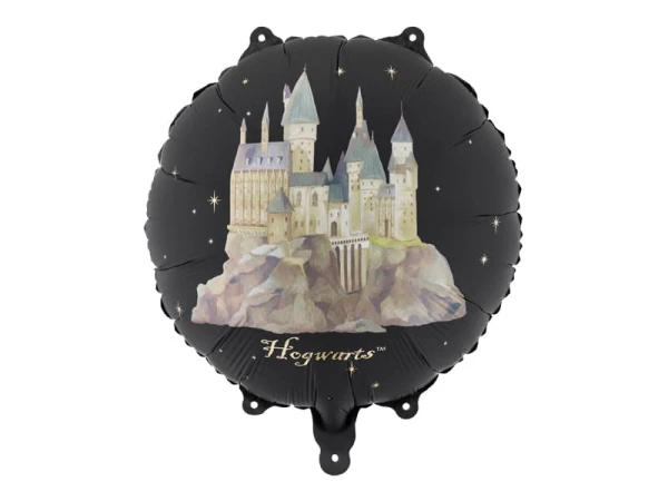 Balon foliowy Harry Potter zamek Hogwart czarny, 45 cm