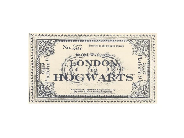 Serwetki papierowe Harry Potter Bilet London to Hogwarts beżowe, 20 szt.