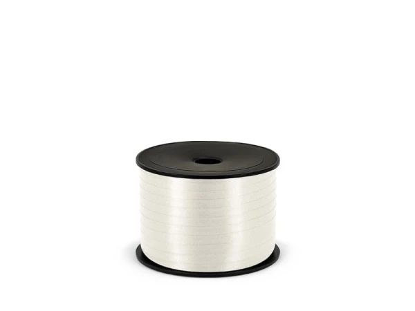 Wstążka tasiemka plastikowa matowa biała, 5mm/90m