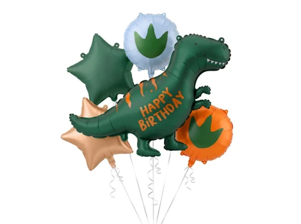 Zestaw balonów foliowych Dinozaur Happy Birthday